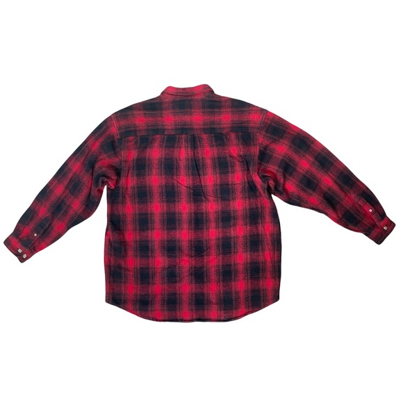 VINTAGE 1990’s FIELD & STREAM CORDUROY TRIMMED PLAID FLANNEL LONG SLEEVE SHIRT - Picture 8 of 12